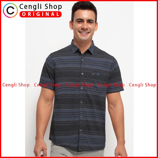 BAJU KEMEJA PRIA CARDINAL ORIGINAL CASUAL LENGAN PENDEK ABU-ABU CA15