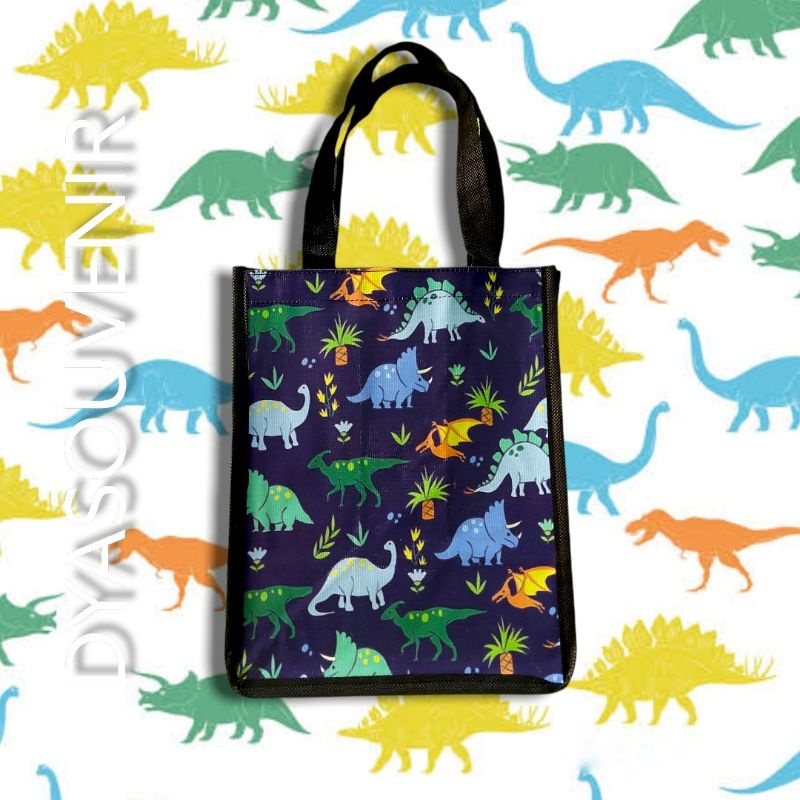 

Tas Dinosaurus Animal souvernir goodie bag / tote bag / hampers / souvenir ulang tahun