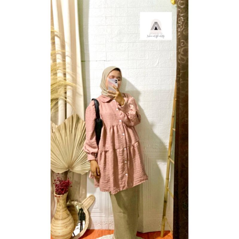 Kayla Top Snow Series || Blouse Kayla Cringkel || Blouse Formal || Kekinian || Tunik cringkle || Blouse Kekinian ||