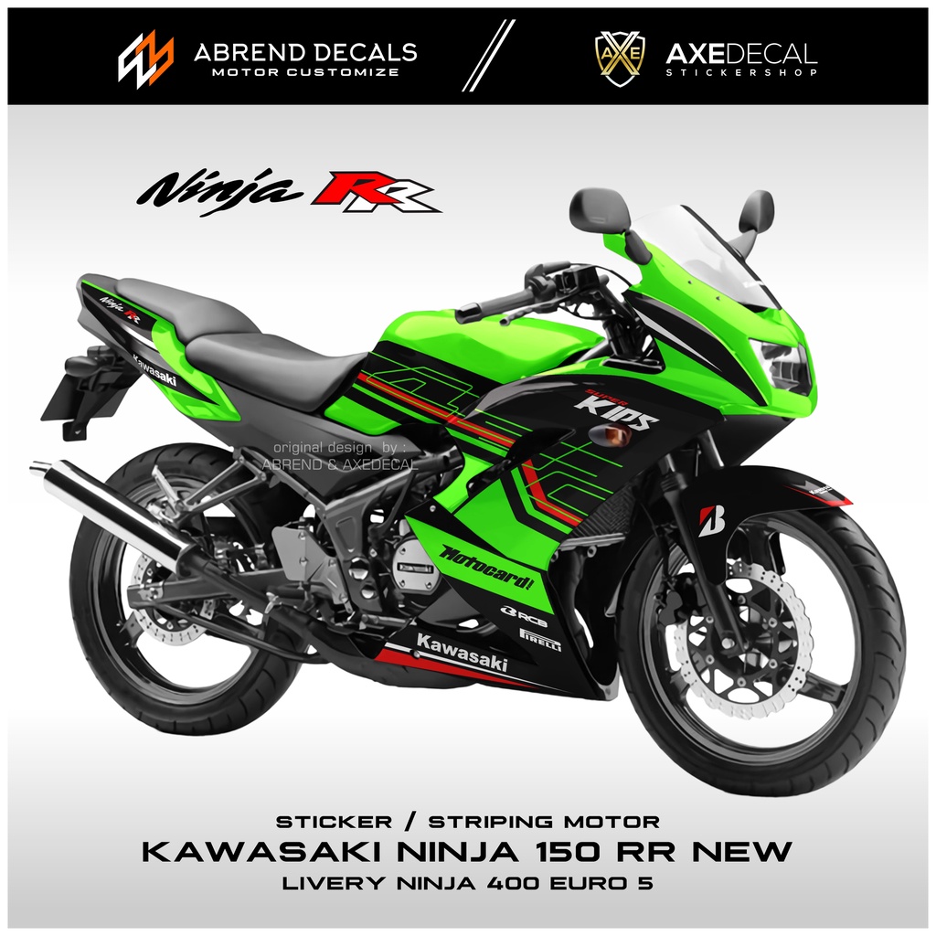 Jual STRIPING NINJA 150 RR NEW LIVERY NINJA 400 EURO 5 / STIKER MOTOR
