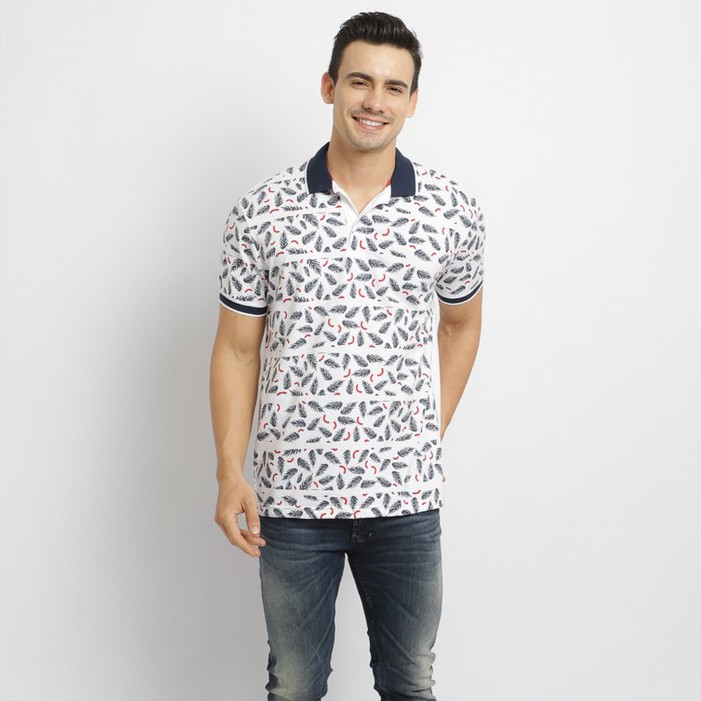 Baju Polo Shirt Poshboy Print MONTENEGRO PP-7VZ-XSW Warna White