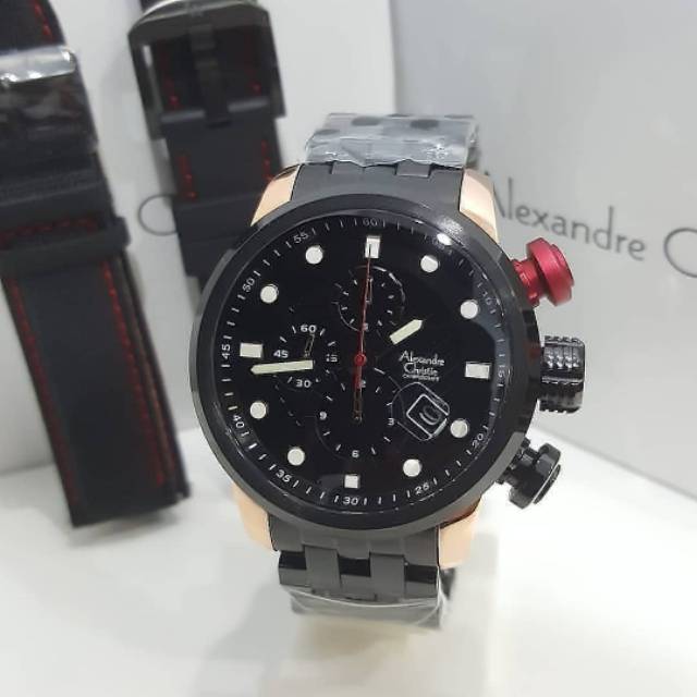 JAM TANGAN ALEXANDRE CHRISTIE COWOK AC 6164 ORIGINAL FREE 2 TALI