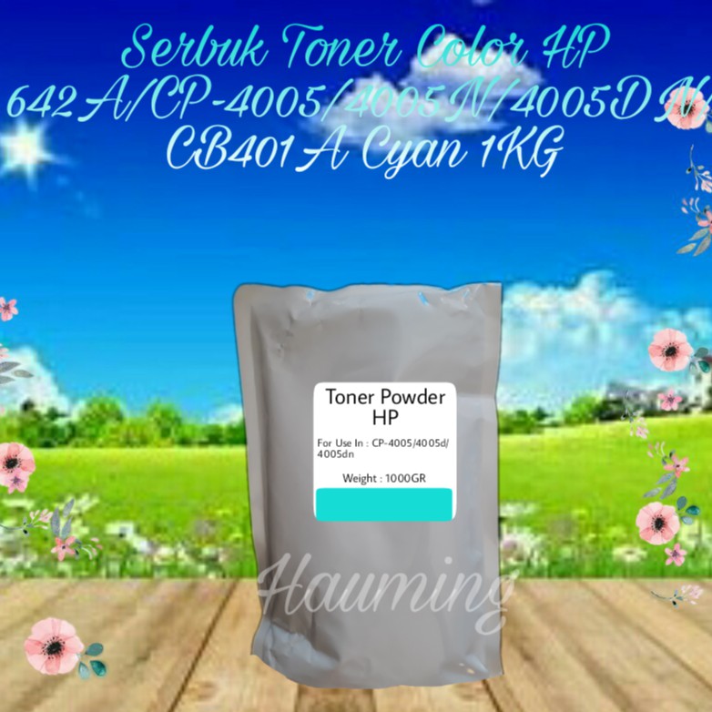 Serbuk Toner Color HP 642A CP4005 CP4005D CP4005DN CP4005N CP-4005 4005N CB401A Cyan 1kg