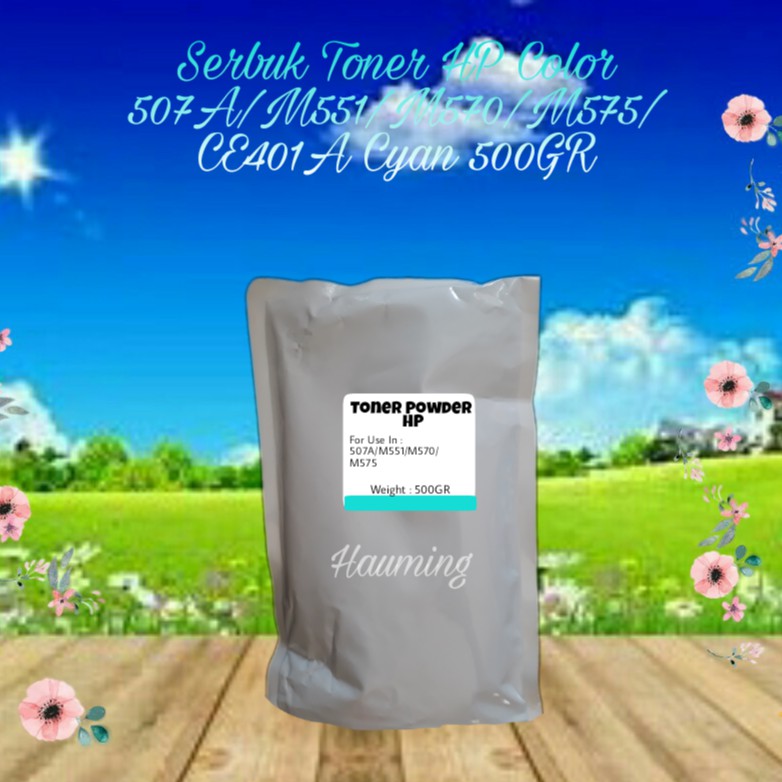 Serbuk Toner HP 507A M551 M570 M575 M551dn M551xh M570dn M575c M575dn M575f CE401A Cyan 500gr