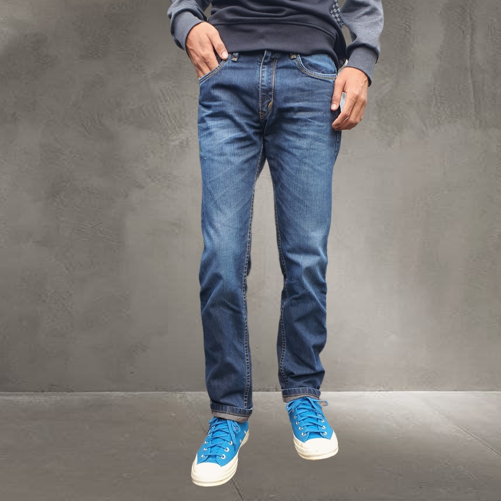 Celana Jeans Pria Reguler Jeans Kasual Pria Leviya Original 100% Premium