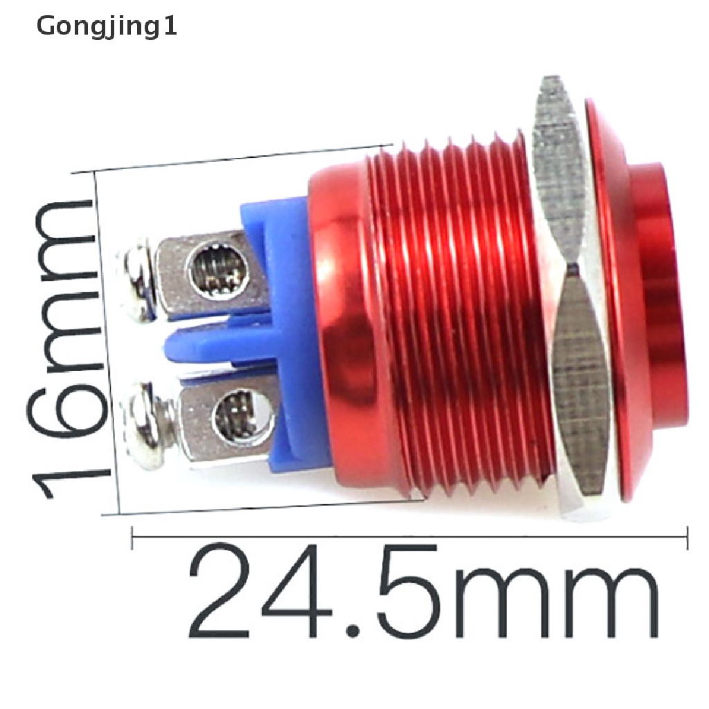 Gongjing 1pc Tombol Tekan Momentary 16mm Anti Air