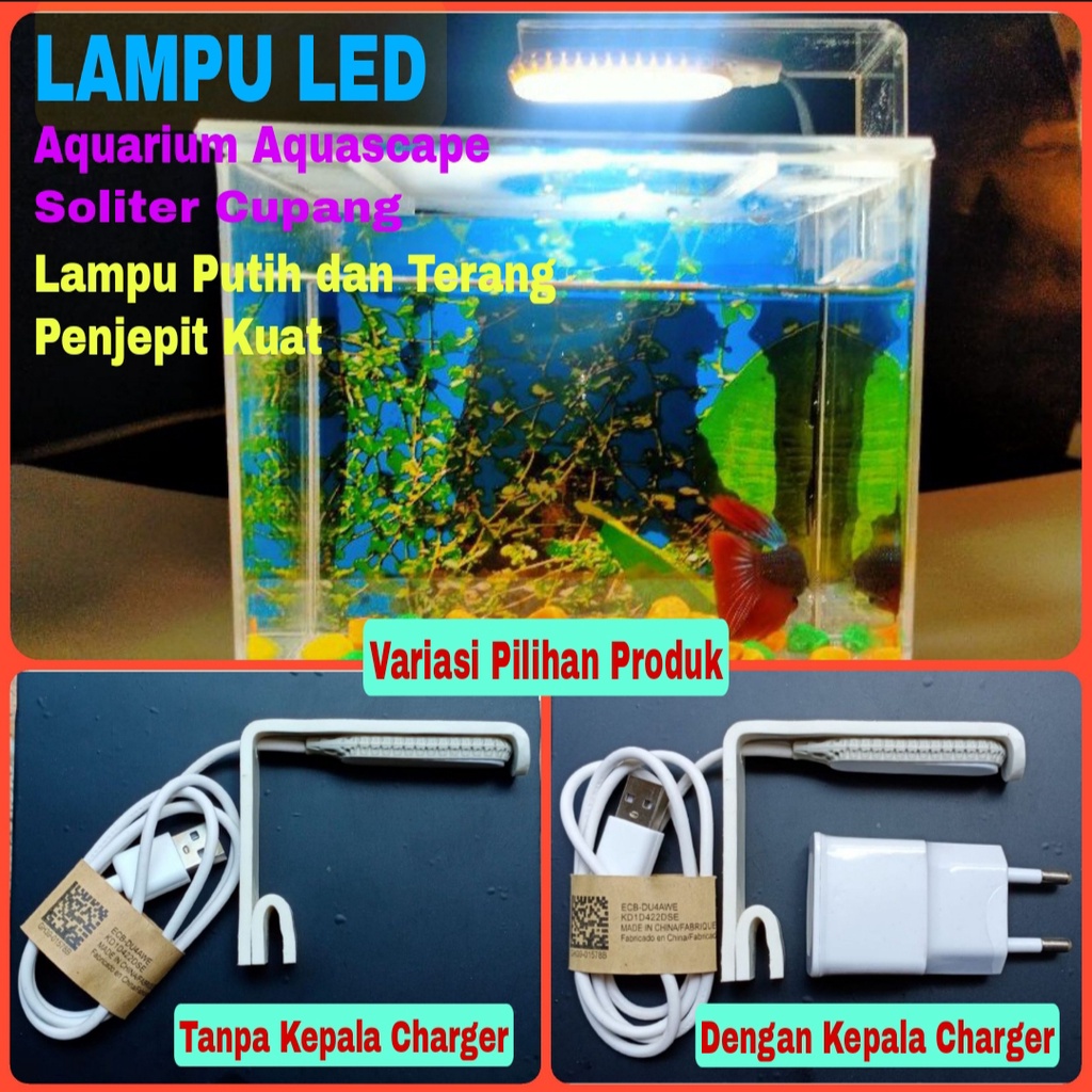 Lampu cupang / set lampu hias soliter / aquarium mini / aquascape mini led Paket lengkap 1 set