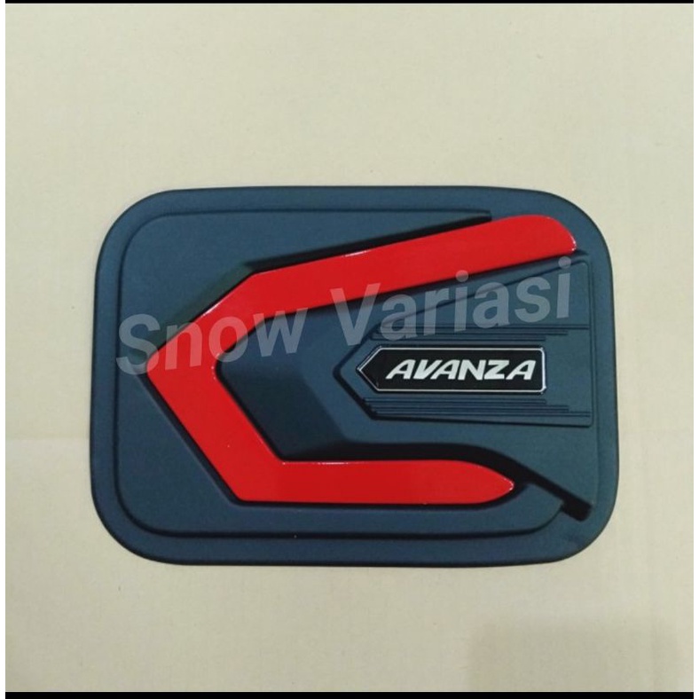 Tank cover tutup tangki all new Avanza hitam list merah 2012-2020