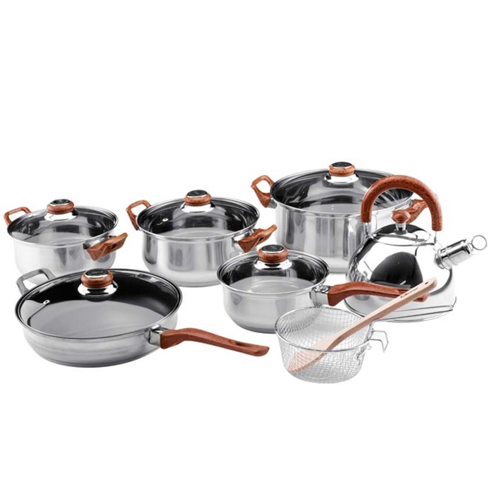 Panci Set Dapur OX933 Oxone Set Peralatan Masak Stainless OX 933  Wajan Teko Spatula Alat Memasak