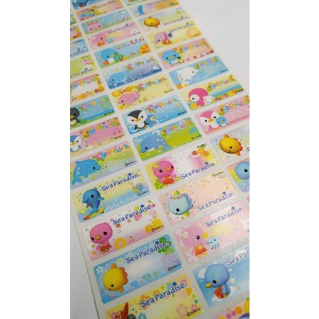 

(1 HARI SELESAI) Sticker Nama Label Nama Stiker Nama Anak Sticker Waterproof Anti Air Hewan Laut Sea Paradise Lucu motif anak cewek