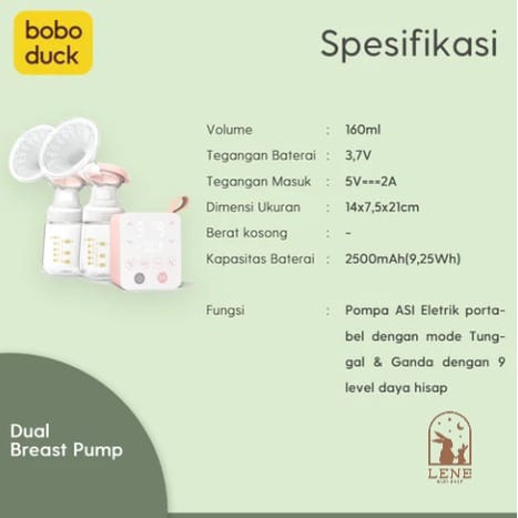 Boboduck Double Electric Breast Pump Dual Pompa ASI - 9 Level F5055