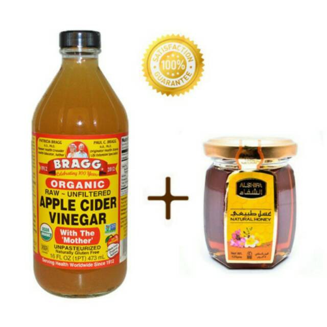 

BRAGG Apple Cider Vinegar 473 Ml + Natural Madu Arab Al Shifa Original 125 Gm