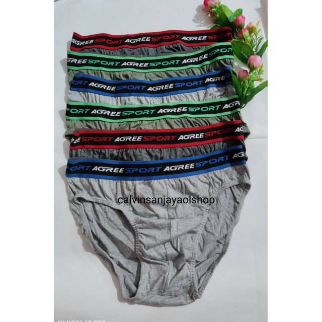 12pcs Celana Dalam Cowok AGREE SPORT
