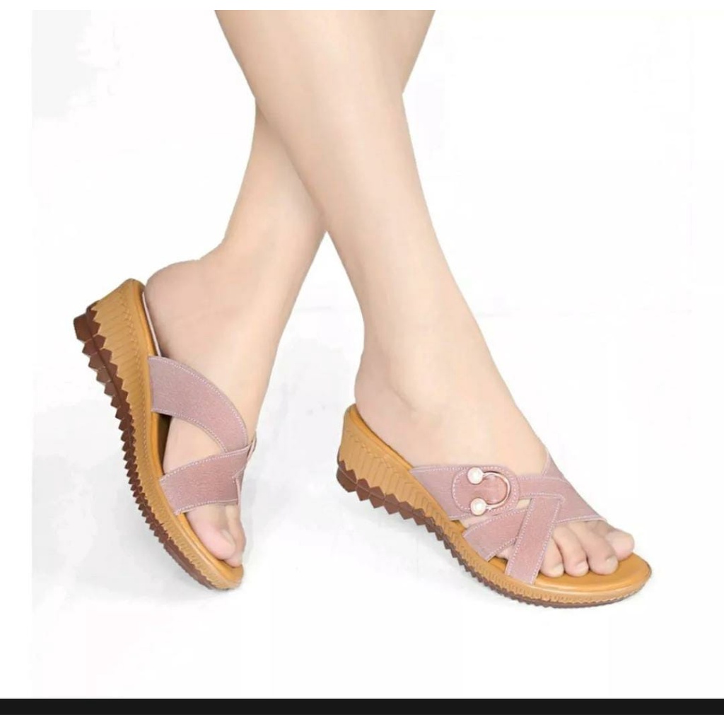 Invincible Wedges Wanita Kickers Terbaru (Sandal Wanita Ban 3)