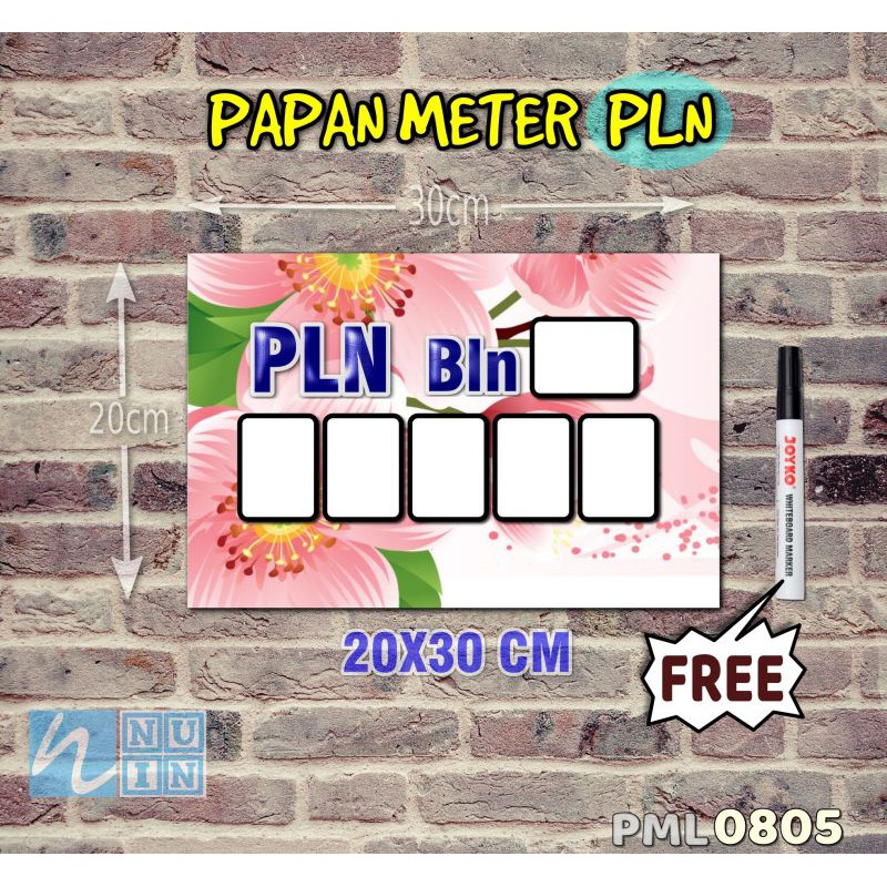 

Nuin Papan Meter Listrik PLN PAM motif Unik - Flower 05