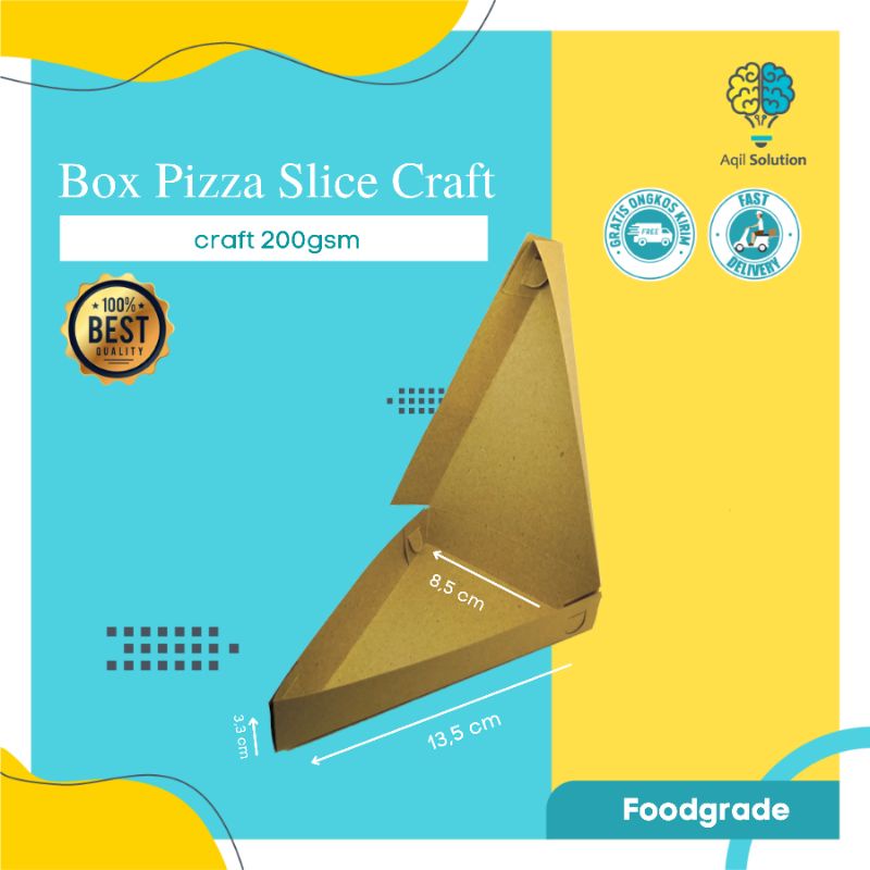 Box Craft Pizza Slice 200gsm Dus Cake Slice Dus craft Piza , Dus Pizza, Box pizza, box piza