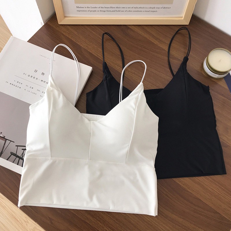 Tanktop Wanita Korea Bra Seamless Tali Spaghetti Strap Push Up Bralette BH Kamisol Dalika