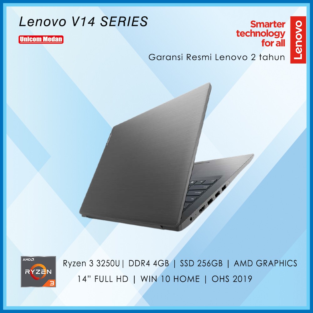 Lenovo V14 AMD RYZEN 3-3250U/ DDR4 4GB/ SSD 256GB/14″ /W10+OHS