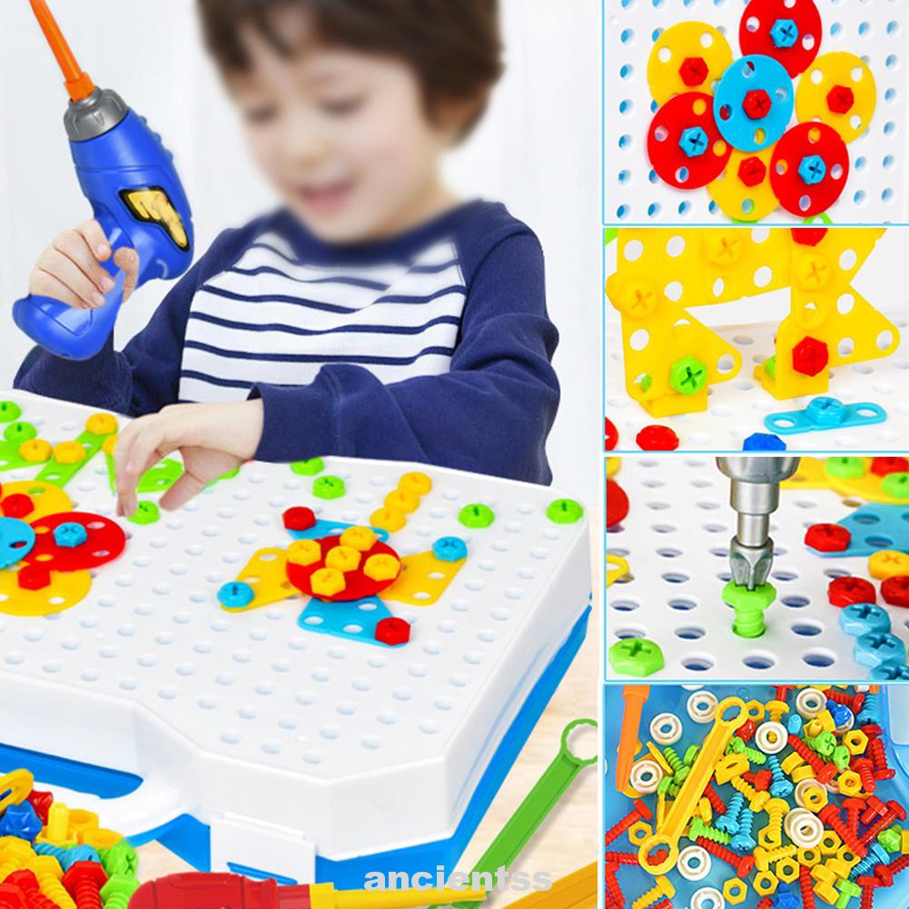 assembled building blocks electric drill toy for kids