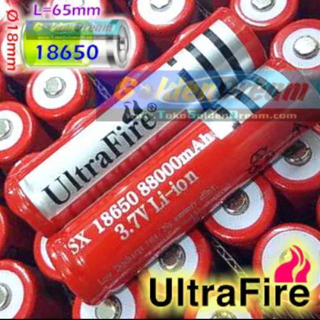 Baterai Li-Ion 18650 // Batre Swat // Battery 18650  8800mAh 3.7V Rechargeable Lithium Battery