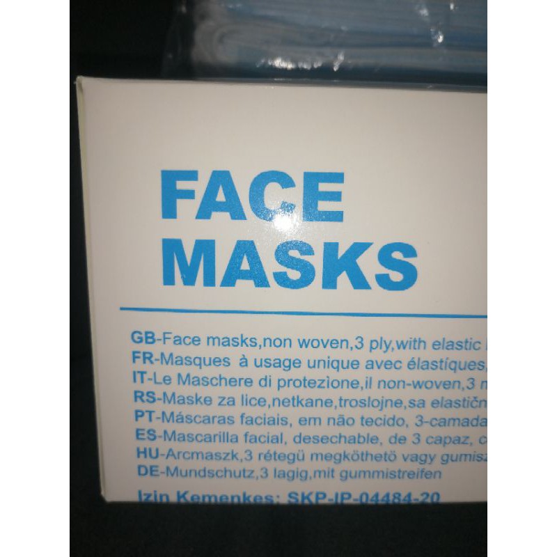 Masker 3 ply surgical face mask isi 50 pcs