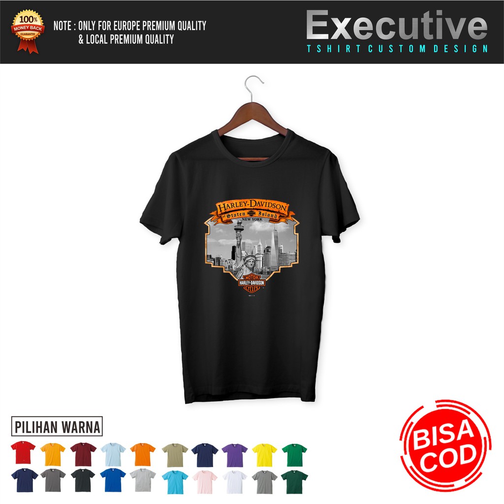 KAOS HARLEY DAVIDSON ORIGINAL WARNA HITAM / CUSTOM DESIGN