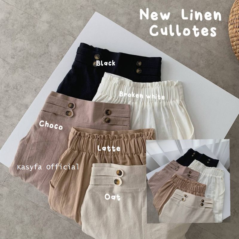 HARUKA KULOT LINEN VARIASI KANCING SAMPING / Linen Highwaist Button (FIDDA KULOT)