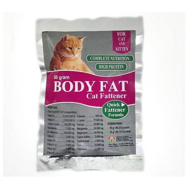 BODY FAT 50GR | Penggemuk Kucing | Penambah Nafsu Makan Kucing | BODY FAT SACHET