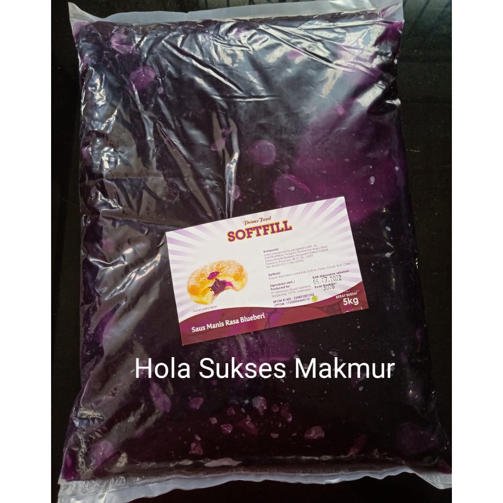 

SELAI BLUEBERRY PRIMSFOOD 5KG (KHUSUS GRAB / GOJEK ) / SELAI PRIMSFOOD / SELAI BLUEBERI / PRIMSFOOD SOFTFILL / SAUS MANIS RASA BLUEBERRY BLUEBERI