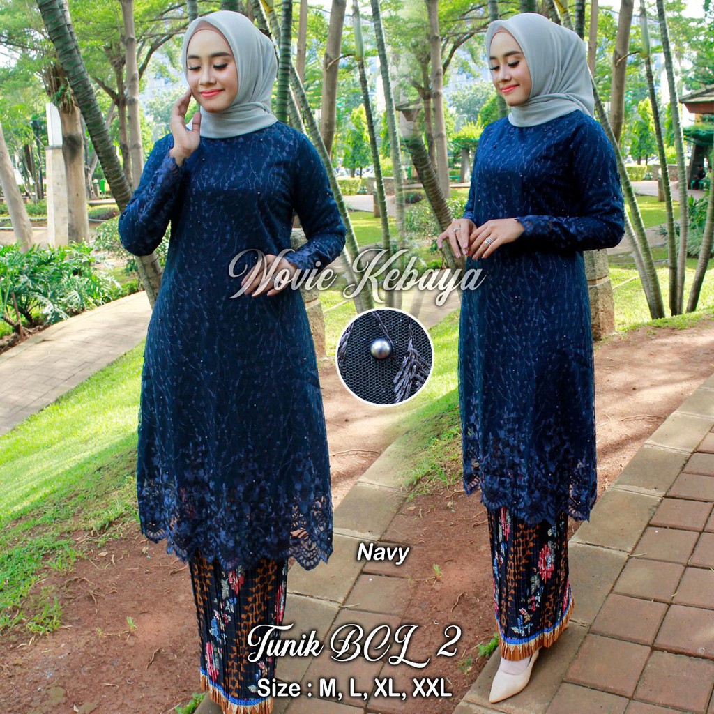 NOV&gt; SET KEBAYA MODERN / TUNIK TULLE BCL MUTIARA / BAJU KEBAYA TUNIK BORDIR / KEBAYA MODERN KEKINIAN