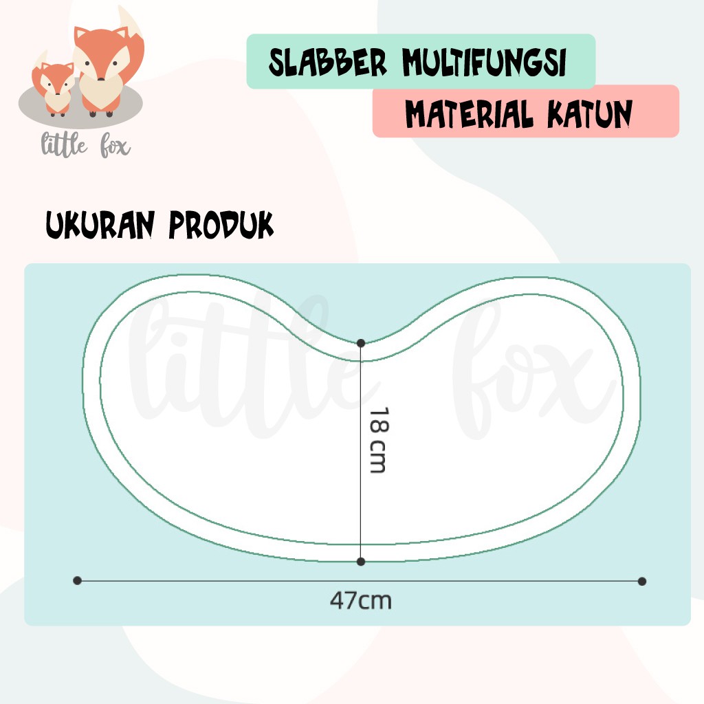 Multifungsi Tadah Iler / Bib Baby / Celemek Makan Bayi Material Katun 100%