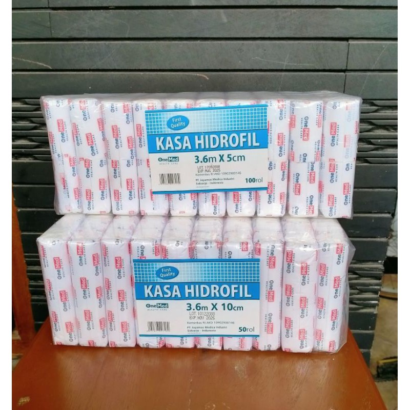 KASA VERBAN 5cm & 10cm - Kasa Gulung Hidrofil - Kasa Verban Rol Merk Onemed