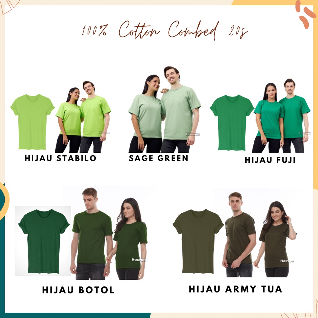 BIG SIZE XXXL - Kaos Polos Lengan Pendek Katun Combed 20s (PRIA &amp; WANITA)