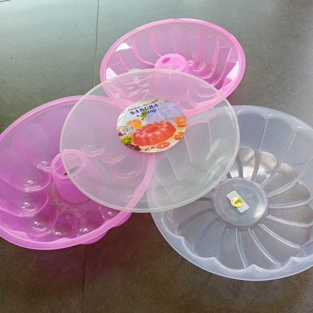 [jumbo] Loyang Cetakan Puding Kue Agar Agar Bolu Kukus Pudding Jelly Plastik Karakter Bunga Unik