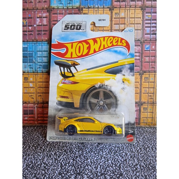 hotwheels PORSCHE 911GT3 RS kuning HW FACTORY 500hp