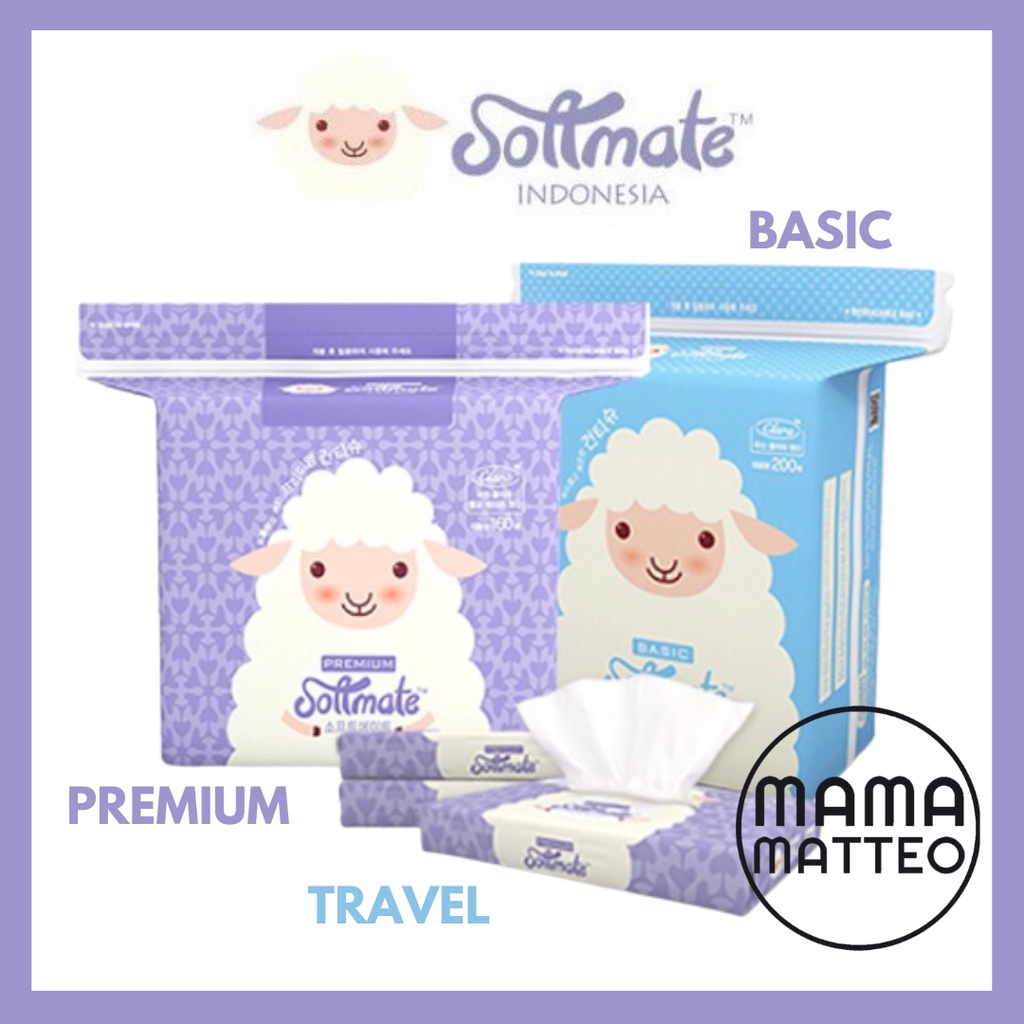 Softmate Premium Portable Tissue isi 30 sheet 30s - Travel size / Tisu Basah / Tissue Kering