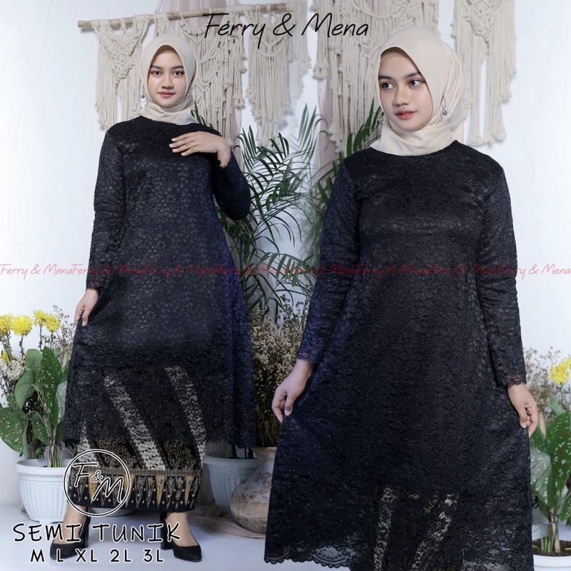 Rasaqi-Kebaya baju kurung brukat-set kebaya tunik brukat modern/tunik brukat/kebaya pesta/baju akad