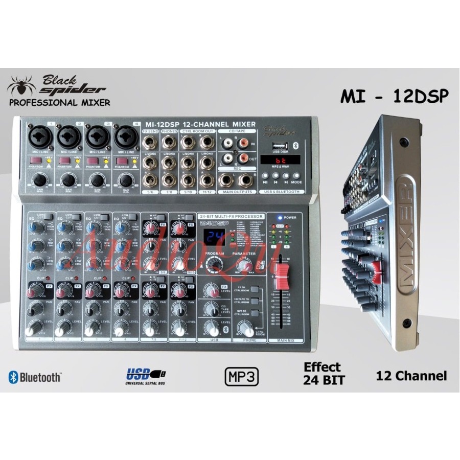 MIXER AUDIO BLACK SPIDER MI 16DSP BLACKSPIDER MI 16 DSP/ MI16DSP 16 CH