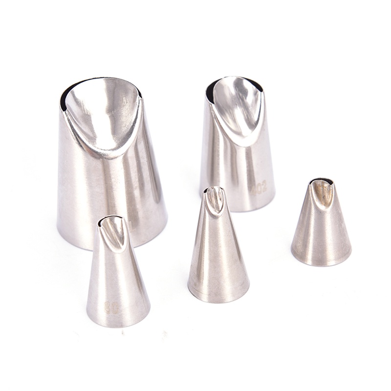 5pcs / Set Nozzle Icing Piping Krim Untuk Dekorasi Kue