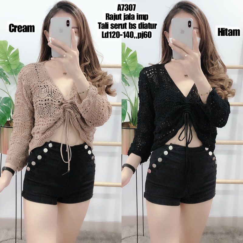 ATASAN RAJUT JALA WANITA IMPORT PREMIUM A7307