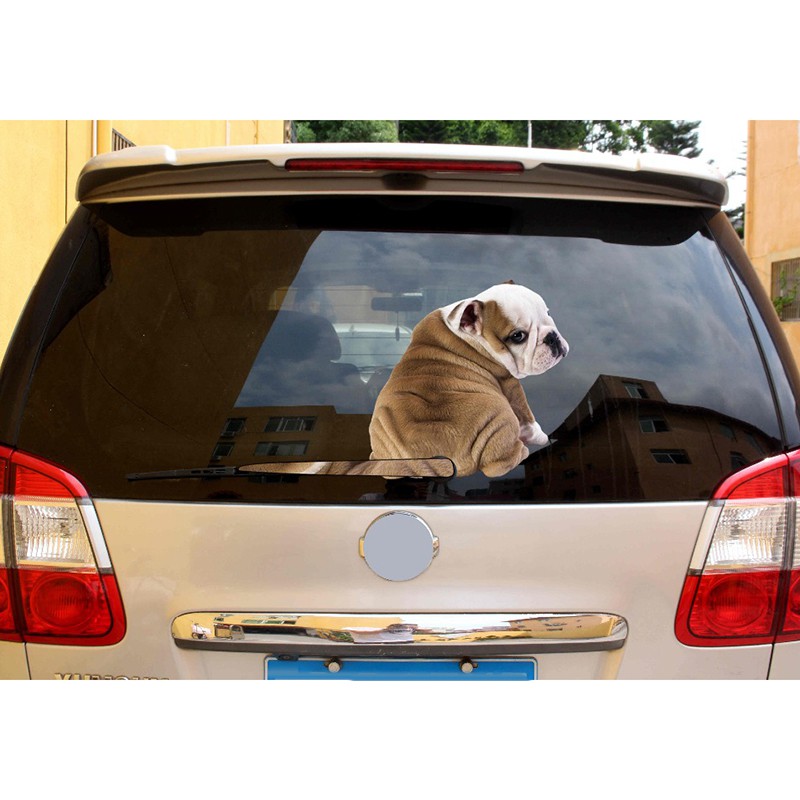 Stiker Kaca Decal Motif Kartun Anjing Lucu Untuk Kaca Belakang