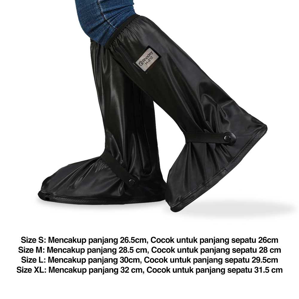 (100% BARANG ORI) Rhodey Rain Cover Hujan Sepatu dengan Reflektor Cahaya - H-212