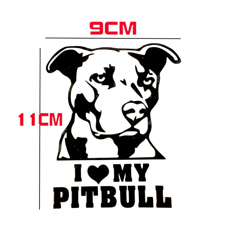 Tempelan Stiker Mobil Motor Reflektif I Love My Pitbull Kualitas Import