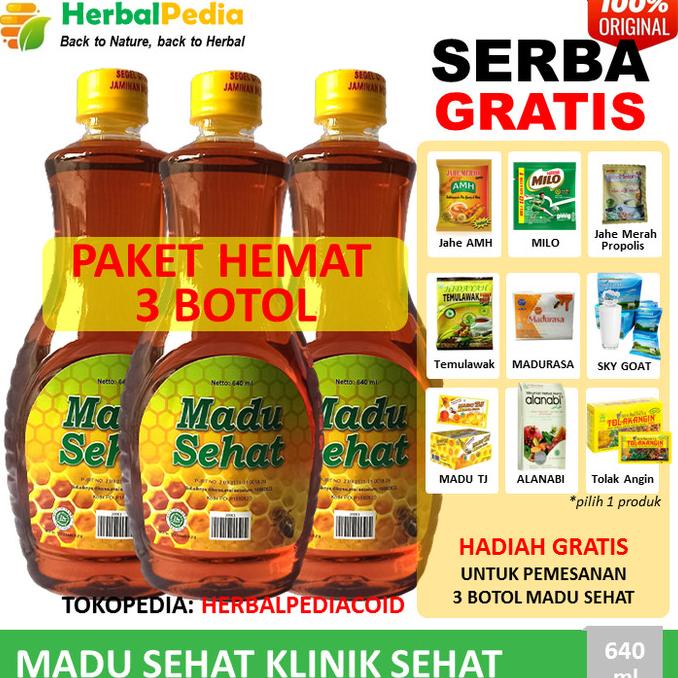 

Cuci Gudang Awal Tahun PAKET 3 BOTOL MADU SEHAT 640ml - READY STOCK Cuci Gudang Awal Tahun