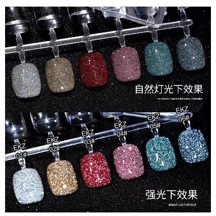 1SET AS GEL GLITTER SET 6 WARNA POT CARAT RUBBER FLASH MENYALA / KUTEK GEL FLASH AS GLITTER NEW CODE EKZ