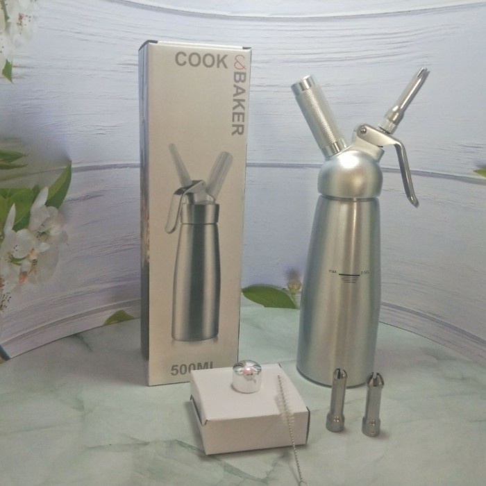 

Krim- Whipped Cream Dispenser 500 Ml/ Alat Pembuat Whipped Cream Stainless - Silver -Krim.