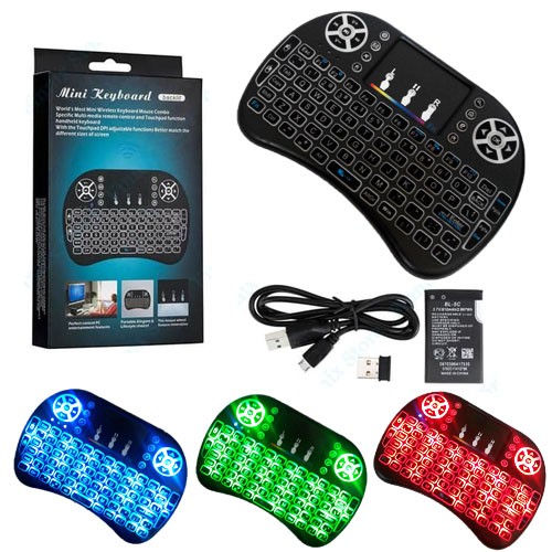 ITSTIRE Keyboard Mini Wireless Backlit 3 Warna Rechargeable untuk TV Box