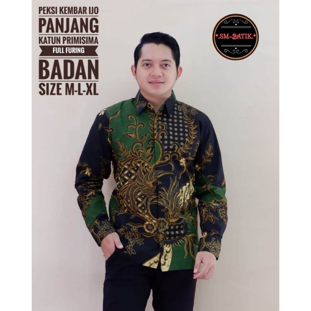 Batik premium warna hijau/kemeja batik warna hijau terbaru/hem batik warna hijau lengan pendek/ijo