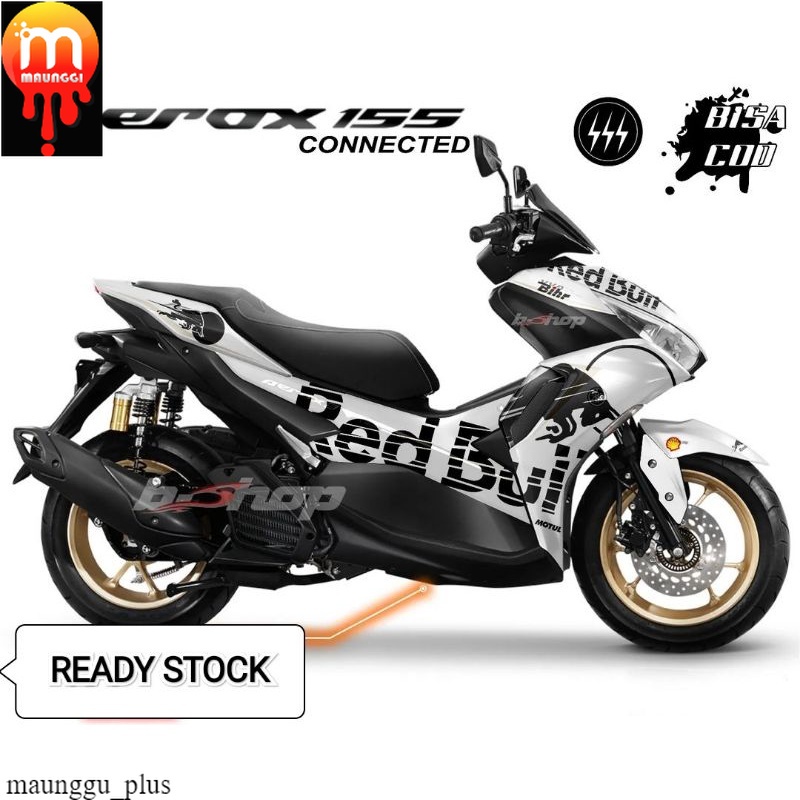 Striping decal all new aerox 155 Sticker motor aerox conected 155 full body decal aerox full body mo