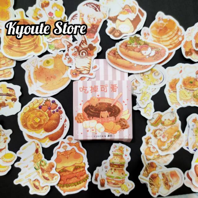 

50 pcs Mini Sticker Dekorasi Cute Food Sweet Scrapbook DIY Bujo Planner Diary Journal Case HP